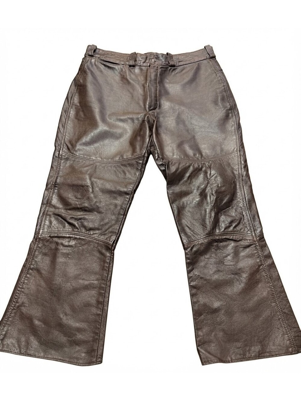 Vintage AMF Harley Davidson Brown Leather Motorcycle Pants Men's Size 38
